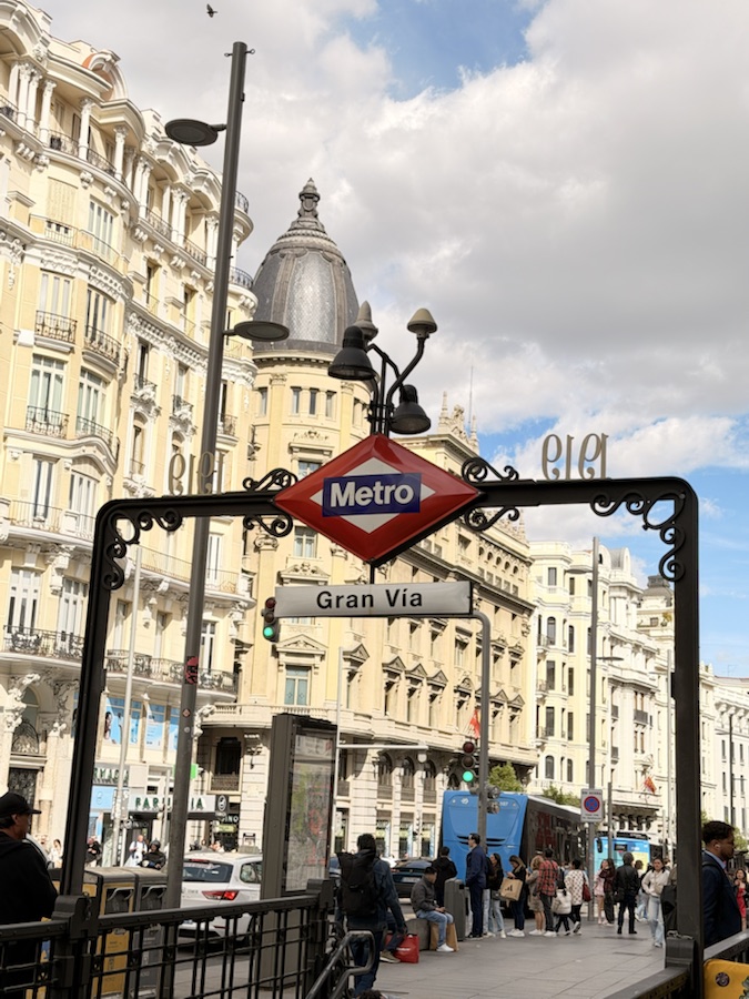 Gran Via metro entrance in Madrid