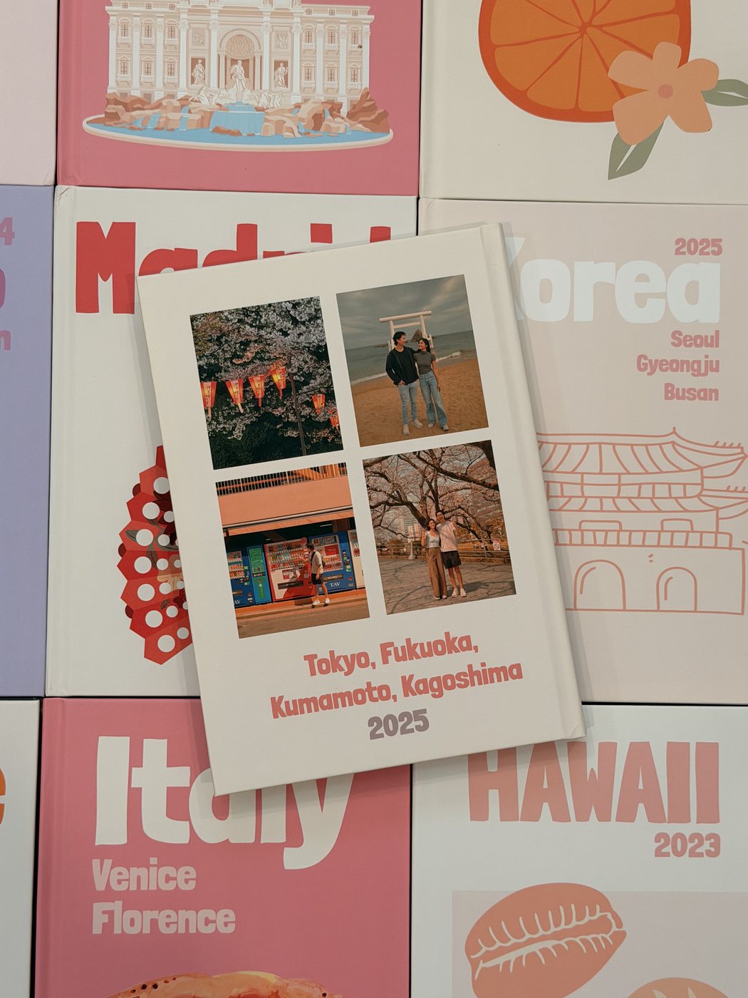 A custom photo-collage cover for a Japan trip