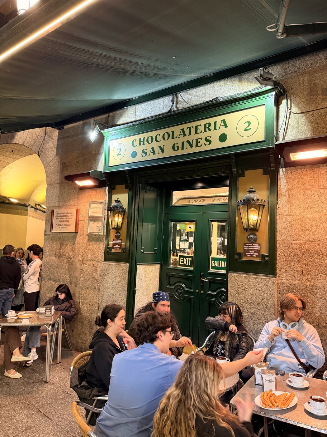 Chocolateria San Gines storefront in Madrid